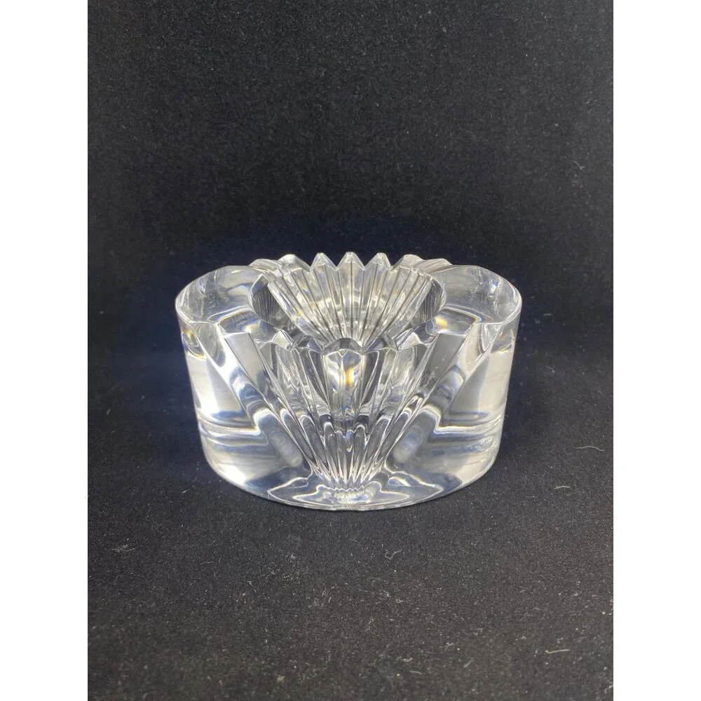 Vintage Mikasa Votive Candle Holder Lead Crystal Cut Clear Glass Heavy - Picture 11 of 12